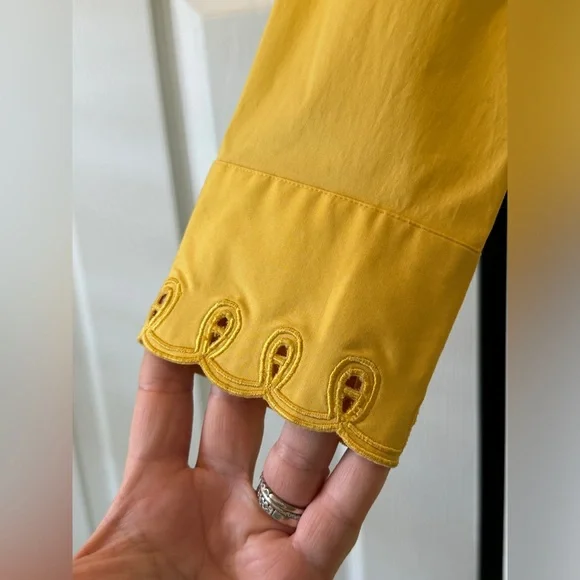 Carolina Herrera Eyelet Embroidered Midi Shirt dress NWT sz 8 - Picture 8 of 13